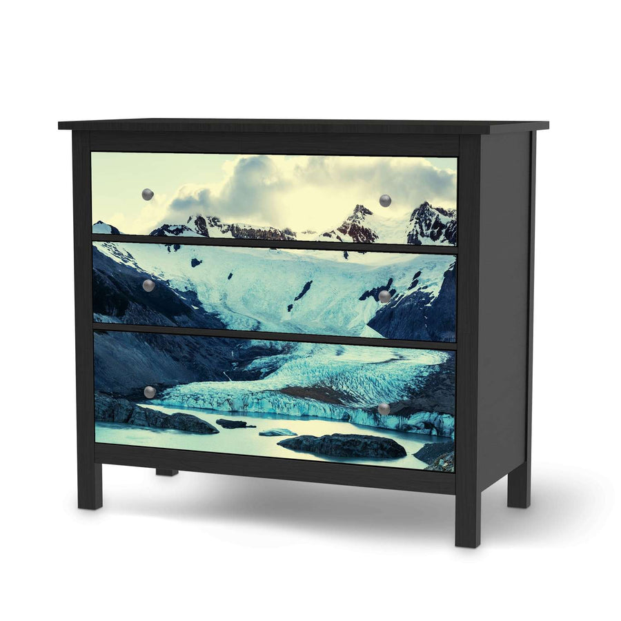 Möbelfolie Patagonia - IKEA Hemnes Kommode 3 Schubladen - schwarz