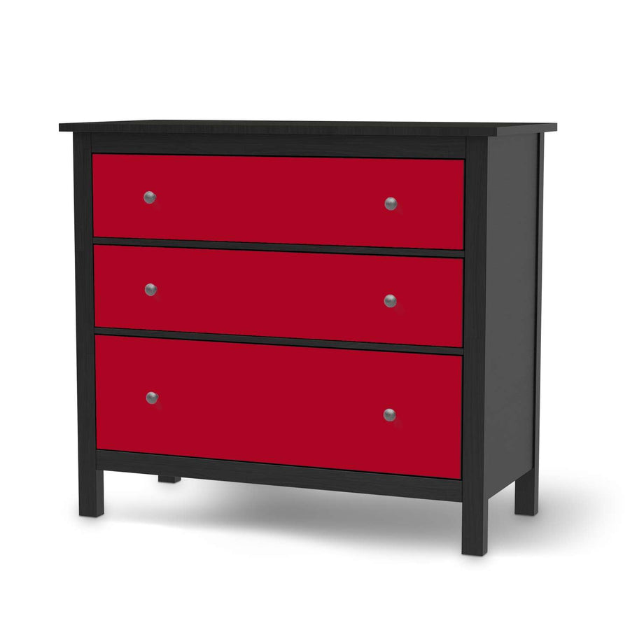 Möbelfolie Rot Dark - IKEA Hemnes Kommode 3 Schubladen - schwarz