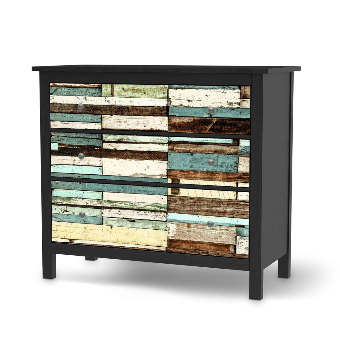 Möbelfolie Schiffsbruch - IKEA Hemnes Kommode 3 Schubladen - schwarz