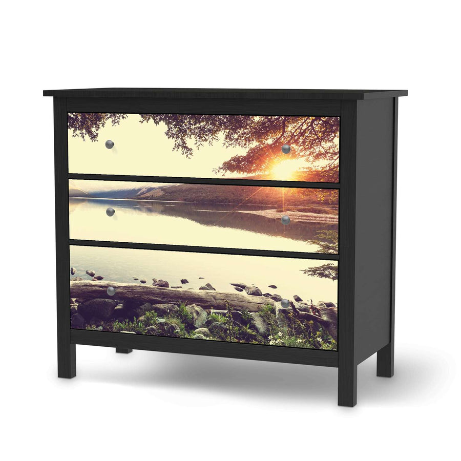 Möbelfolie Seaside Dreams - IKEA Hemnes Kommode 3 Schubladen - schwarz