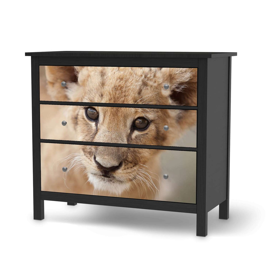 Möbelfolie Simba - IKEA Hemnes Kommode 3 Schubladen - schwarz