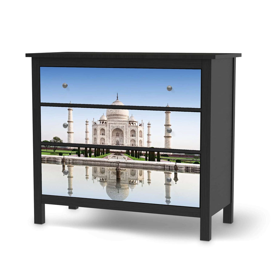 Möbelfolie Taj Mahal - IKEA Hemnes Kommode 3 Schubladen - schwarz