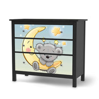 Möbelfolie Teddy und Mond - IKEA Hemnes Kommode 3 Schubladen - schwarz