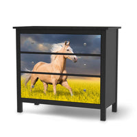 Möbelfolie Wildpferd - IKEA Hemnes Kommode 3 Schubladen - schwarz