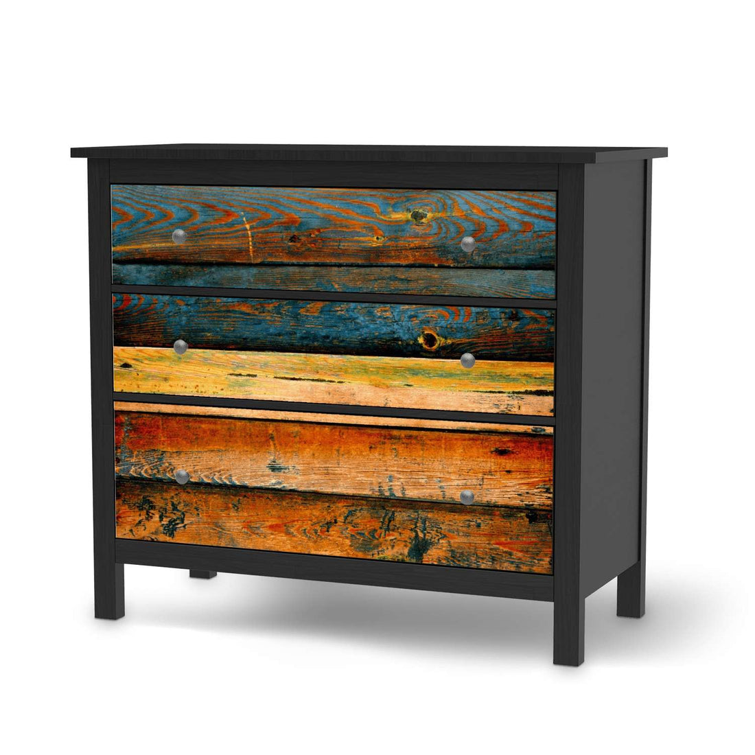 Möbelfolie Wooden - IKEA Hemnes Kommode 3 Schubladen - schwarz