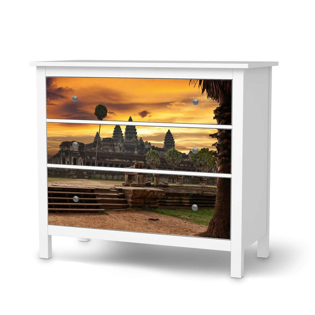 Möbelfolie Angkor Wat - IKEA Hemnes Kommode 3 Schubladen  - weiss