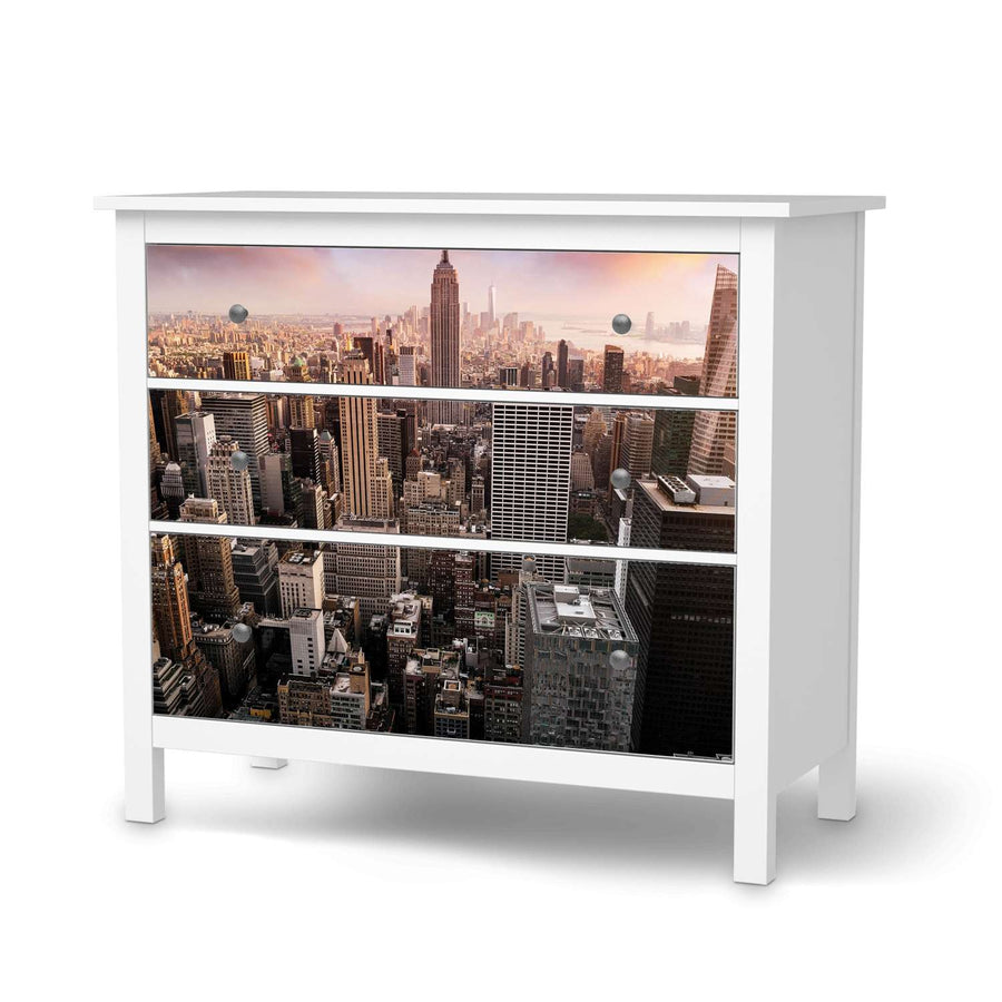 Möbelfolie Big Apple - IKEA Hemnes Kommode 3 Schubladen  - weiss