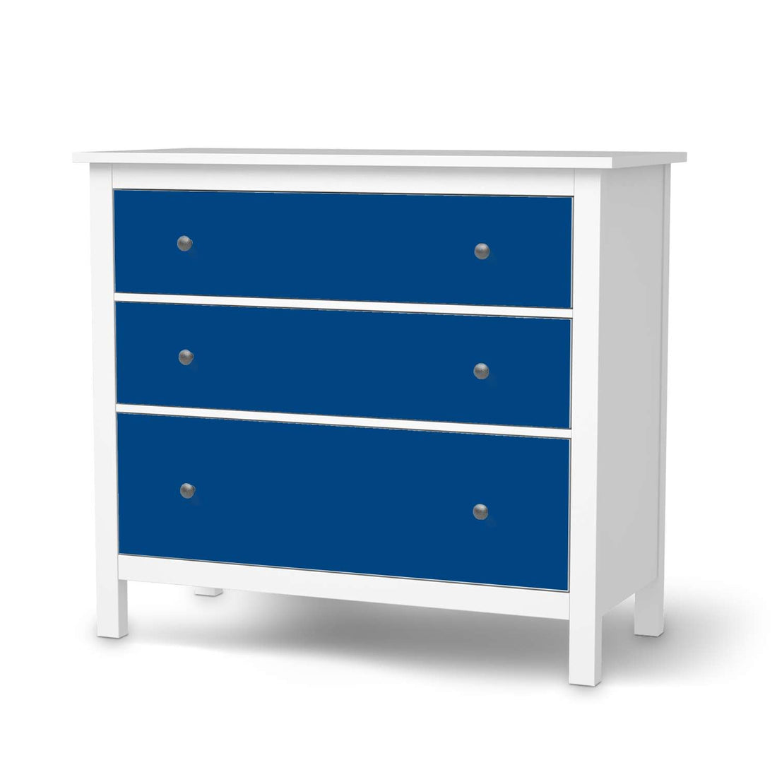 Möbelfolie Blau Dark - IKEA Hemnes Kommode 3 Schubladen  - weiss
