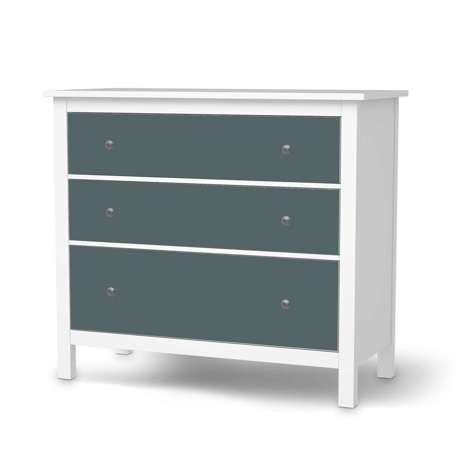 Möbelfolie Blaugrau Light - IKEA Hemnes Kommode 3 Schubladen  - weiss