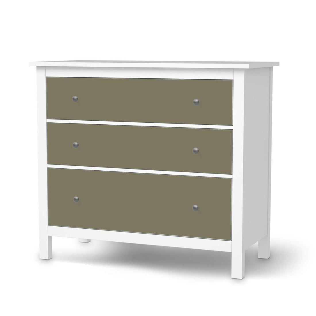 Möbelfolie Braungrau Light - IKEA Hemnes Kommode 3 Schubladen  - weiss