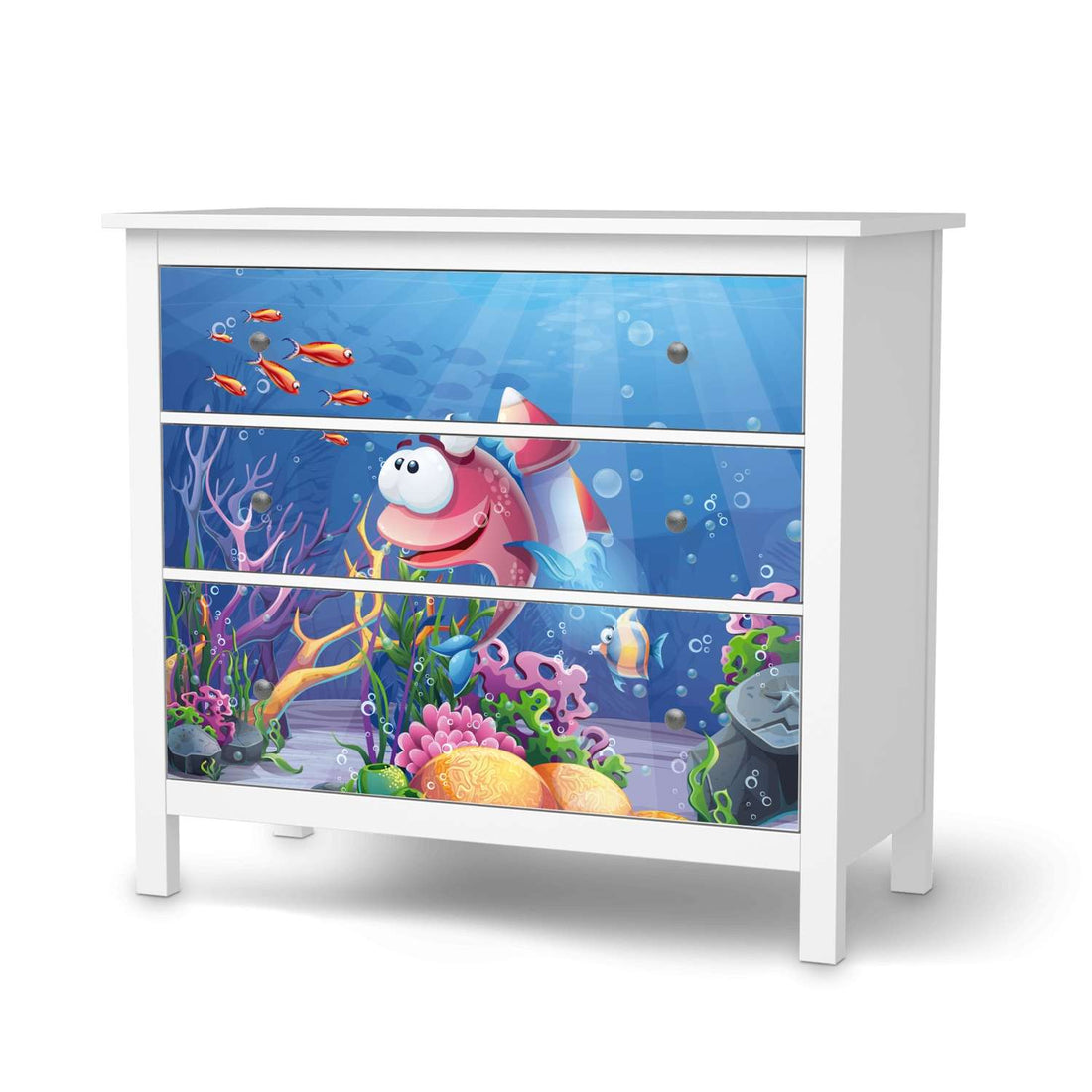 Möbelfolie Bubbles - IKEA Hemnes Kommode 3 Schubladen  - weiss