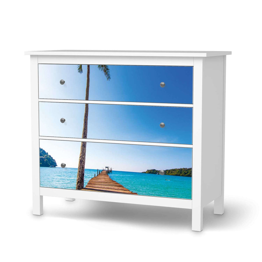 Möbelfolie Caribbean - IKEA Hemnes Kommode 3 Schubladen  - weiss