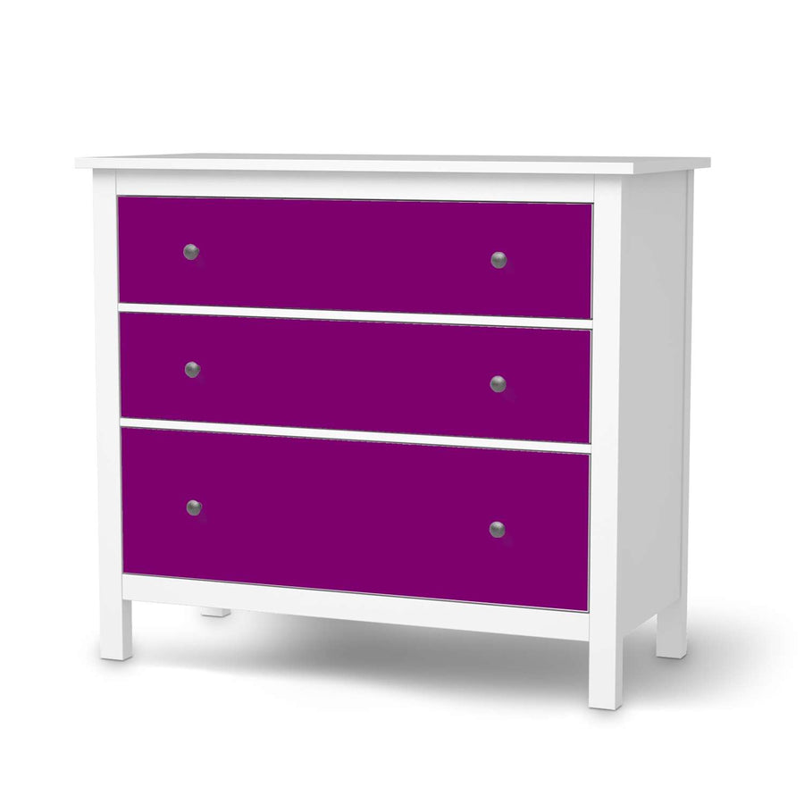 Möbelfolie Flieder Dark - IKEA Hemnes Kommode 3 Schubladen  - weiss