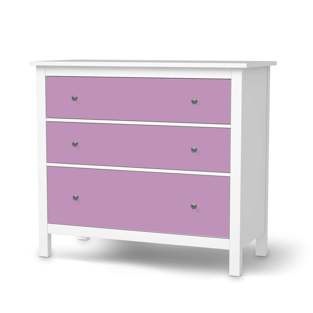 Möbelfolie Flieder Light - IKEA Hemnes Kommode 3 Schubladen  - weiss