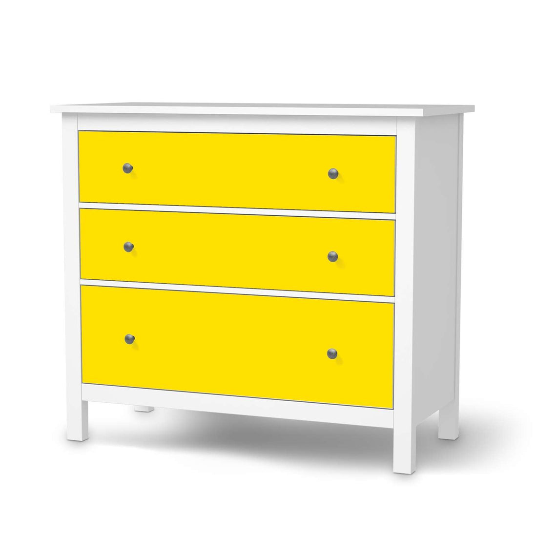 Möbelfolie Gelb Dark - IKEA Hemnes Kommode 3 Schubladen  - weiss