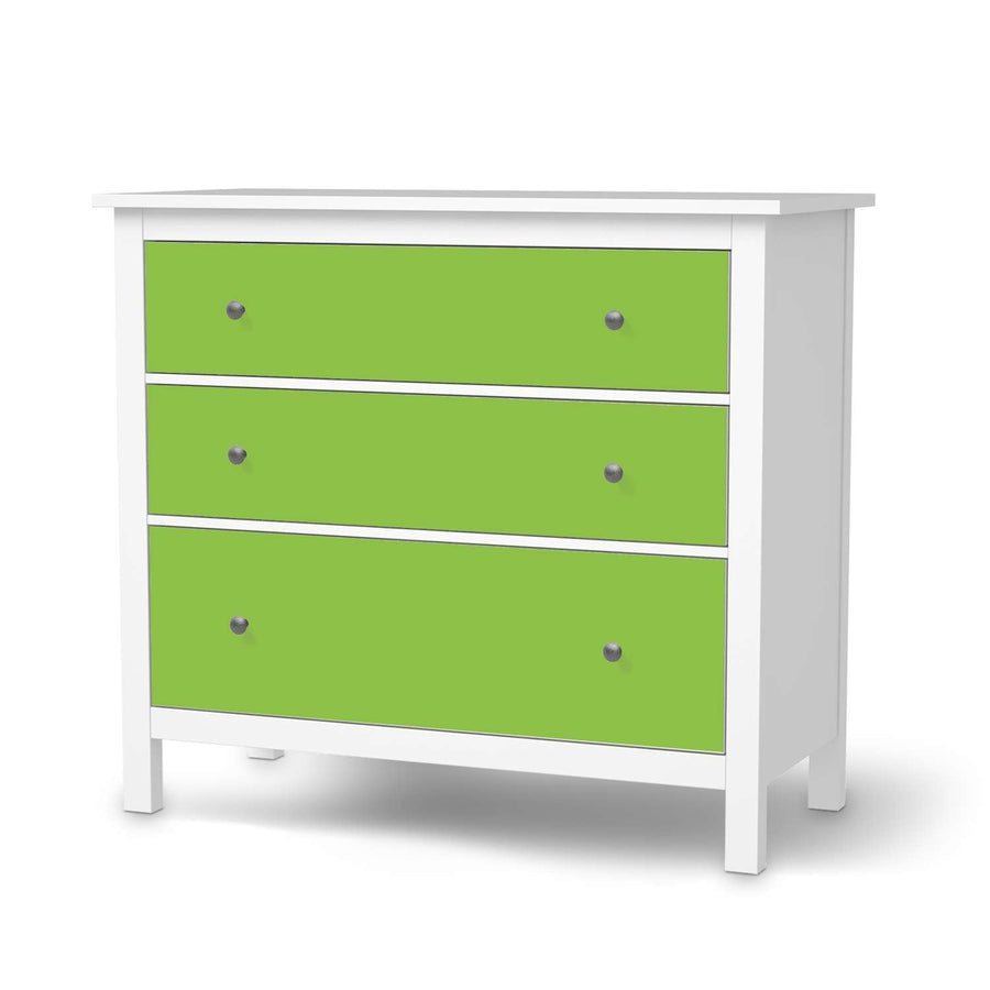 Möbelfolie Hellgrün Dark - IKEA Hemnes Kommode 3 Schubladen  - weiss