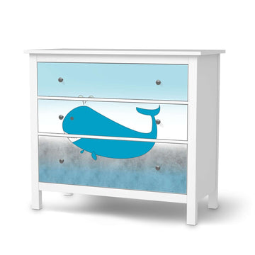 Möbelfolie Herr Wal - IKEA Hemnes Kommode 3 Schubladen  - weiss