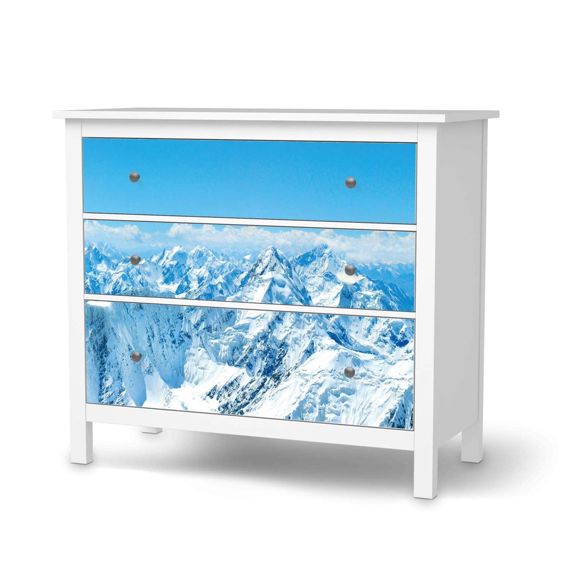 Möbelfolie Himalaya - IKEA Hemnes Kommode 3 Schubladen  - weiss