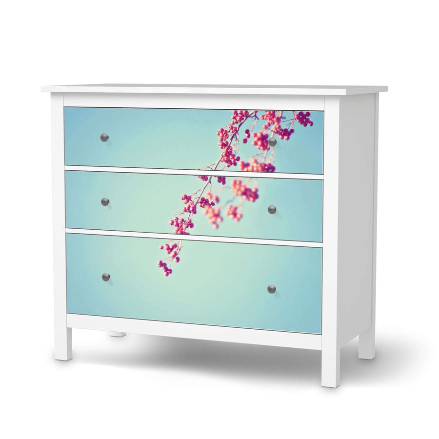 Möbelfolie Ikebana für Anfänger - IKEA Hemnes Kommode 3 Schubladen  - weiss