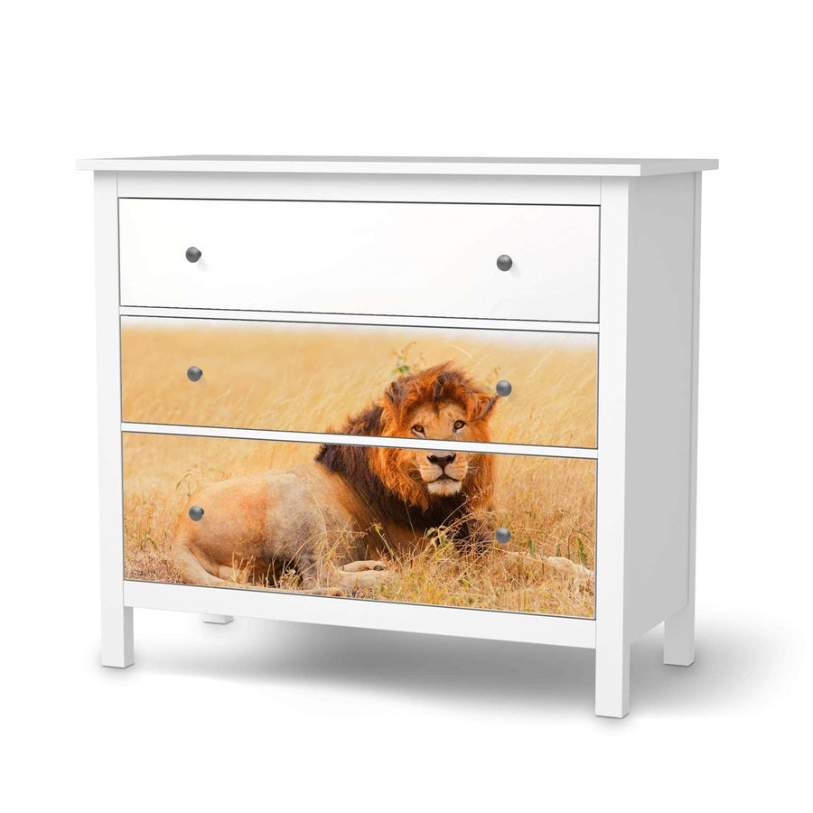 Möbelfolie Lion King - IKEA Hemnes Kommode 3 Schubladen  - weiss