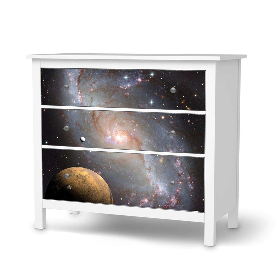Möbelfolie Milky Way - IKEA Hemnes Kommode 3 Schubladen  - weiss