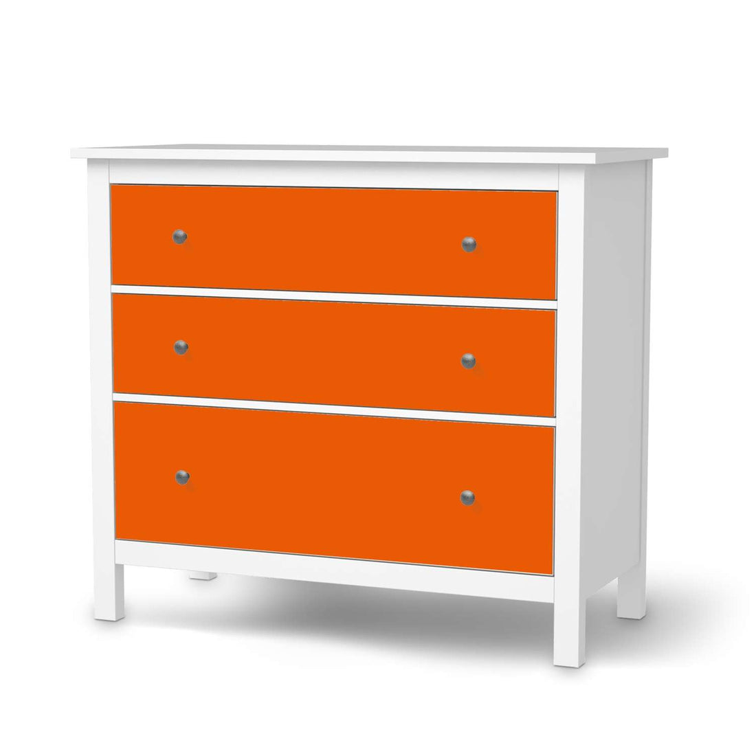 Möbelfolie Orange Dark - IKEA Hemnes Kommode 3 Schubladen  - weiss