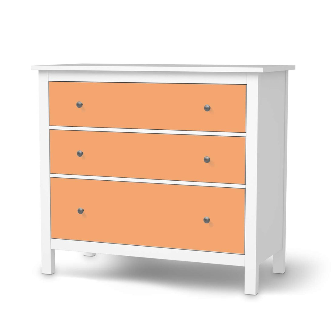 Möbelfolie Orange Light - IKEA Hemnes Kommode 3 Schubladen  - weiss