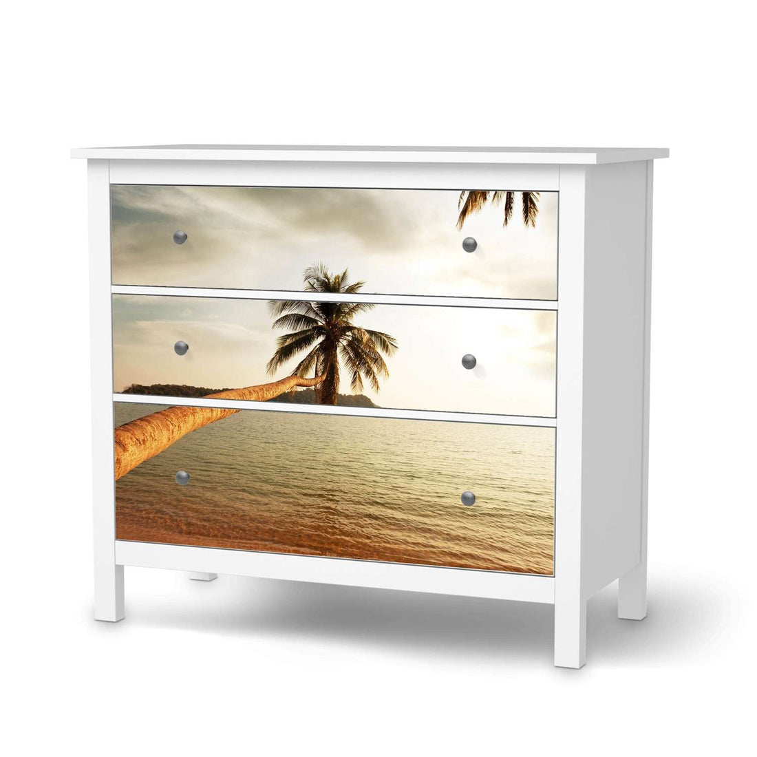 Möbelfolie Paradise - IKEA Hemnes Kommode 3 Schubladen  - weiss