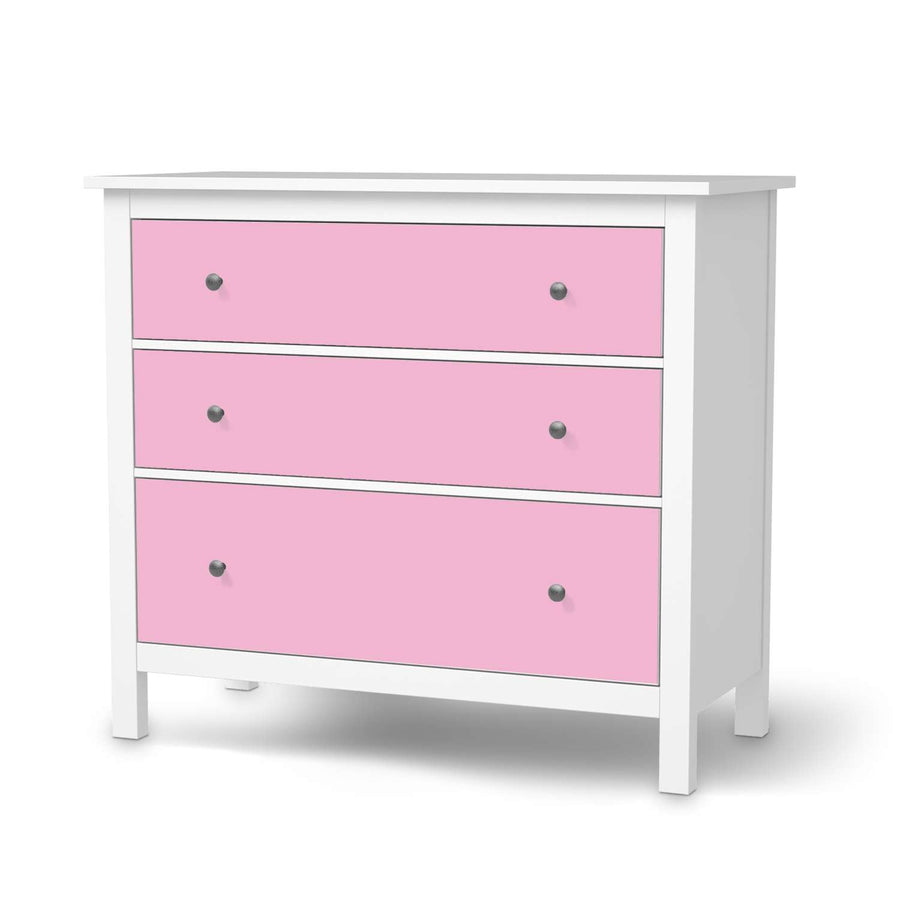 Möbelfolie Pink Light - IKEA Hemnes Kommode 3 Schubladen  - weiss