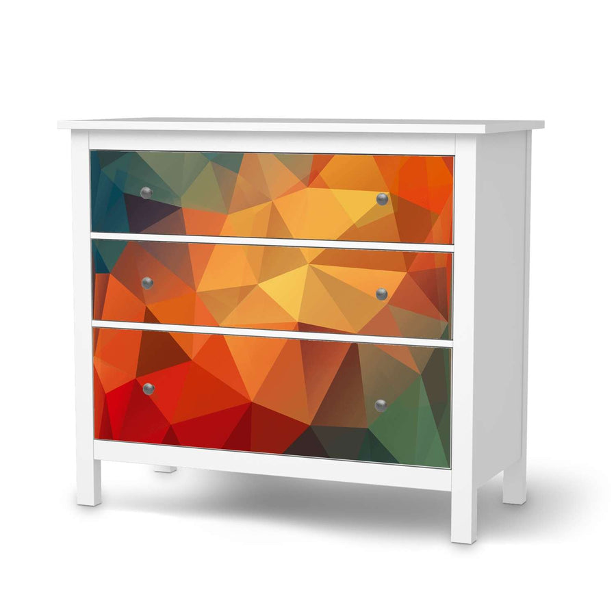 Möbelfolie Polygon - IKEA Hemnes Kommode 3 Schubladen  - weiss