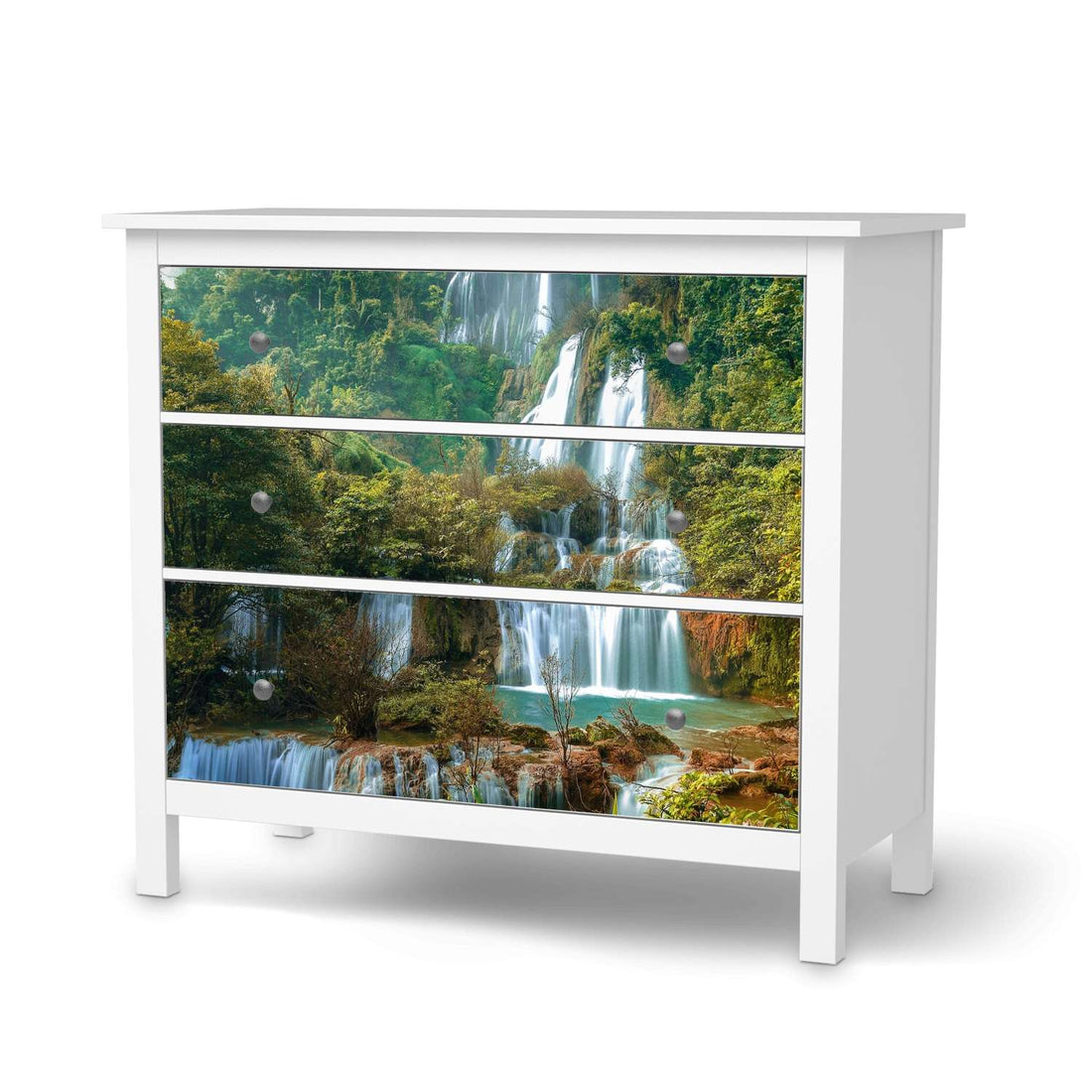 Möbelfolie Rainforest - IKEA Hemnes Kommode 3 Schubladen  - weiss