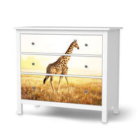 Möbelfolie Savanna Giraffe - IKEA Hemnes Kommode 3 Schubladen  - weiss