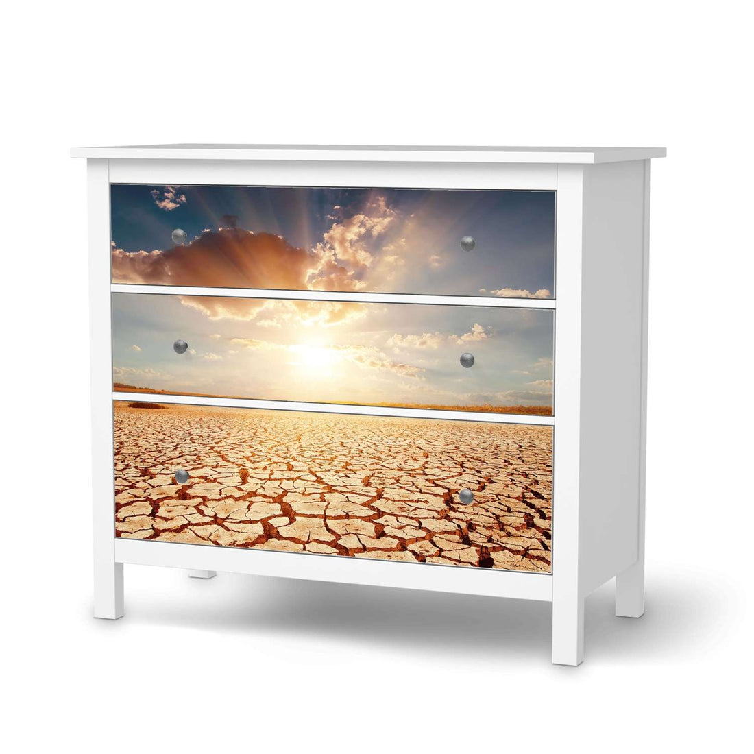 Möbelfolie Savanne - IKEA Hemnes Kommode 3 Schubladen  - weiss
