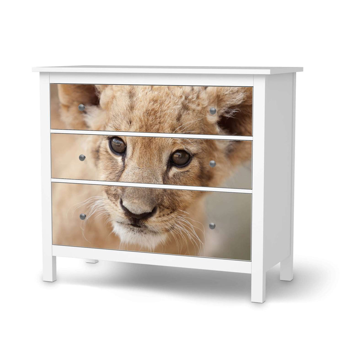 Möbelfolie Simba - IKEA Hemnes Kommode 3 Schubladen  - weiss