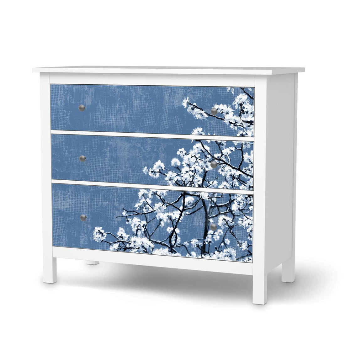 Möbelfolie Spring Tree - IKEA Hemnes Kommode 3 Schubladen  - weiss