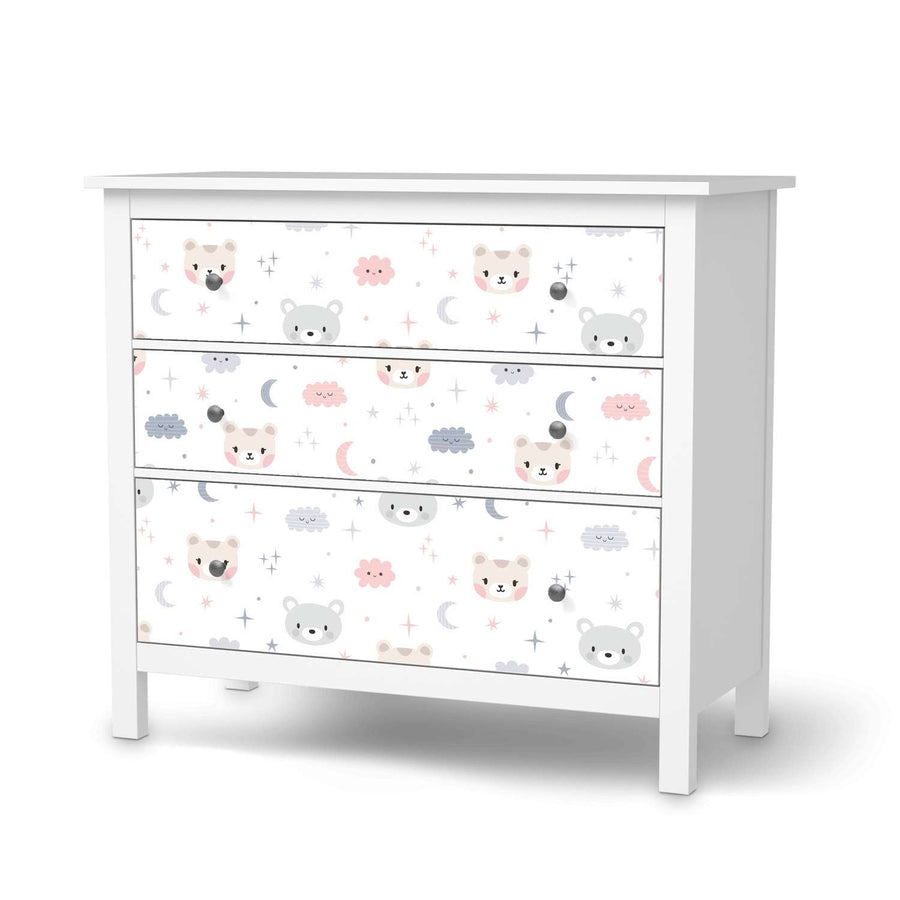 Möbelfolie Sweet Dreams - IKEA Hemnes Kommode 3 Schubladen  - weiss