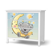 Möbelfolie Teddy und Mond - IKEA Hemnes Kommode 3 Schubladen  - weiss