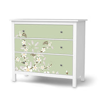 Möbelfolie White Blossoms - IKEA Hemnes Kommode 3 Schubladen  - weiss