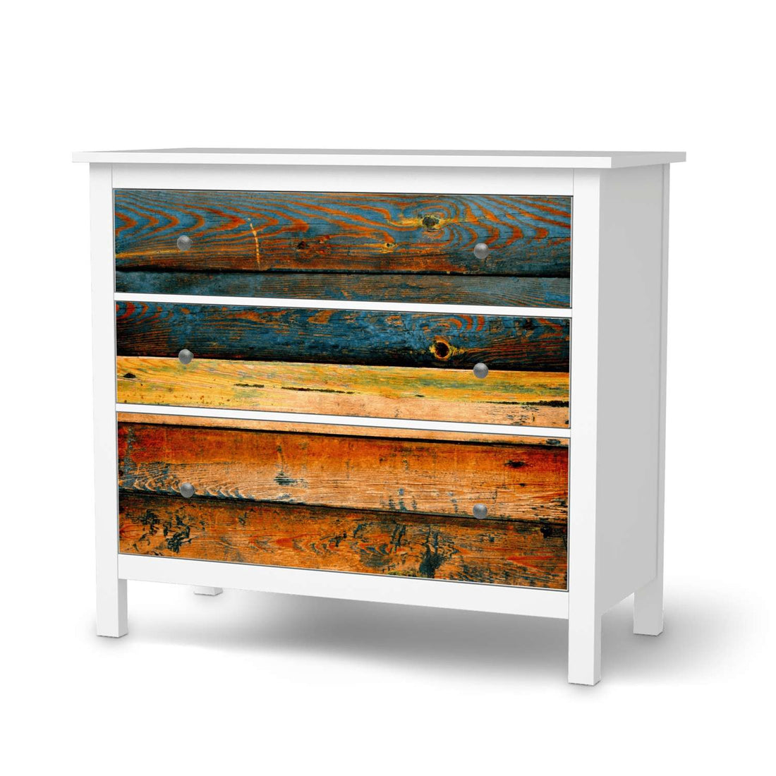 Möbelfolie Wooden - IKEA Hemnes Kommode 3 Schubladen  - weiss