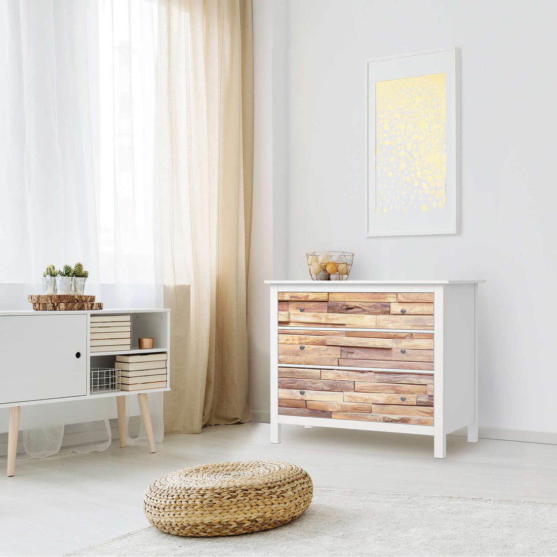 Möbelfolie Artwood - IKEA Hemnes Kommode 3 Schubladen - Wohnzimmer