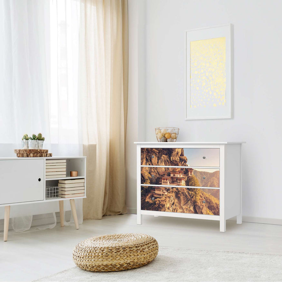 Möbelfolie Bhutans Paradise - IKEA Hemnes Kommode 3 Schubladen - Wohnzimmer