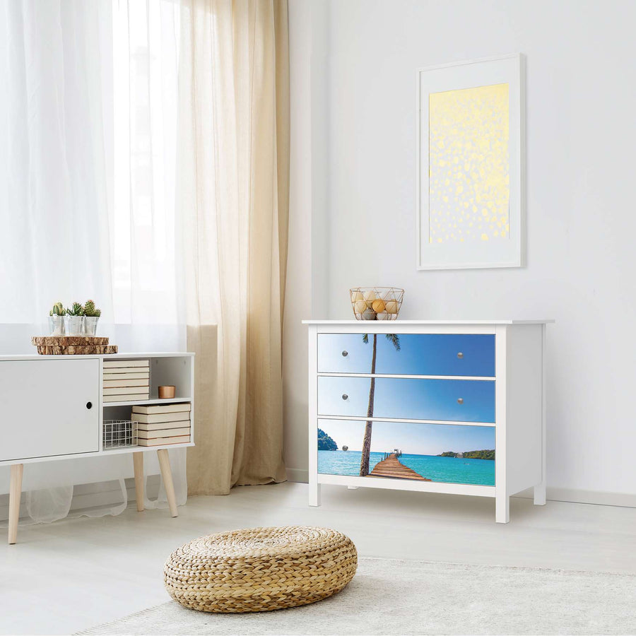 Möbelfolie Caribbean - IKEA Hemnes Kommode 3 Schubladen - Wohnzimmer