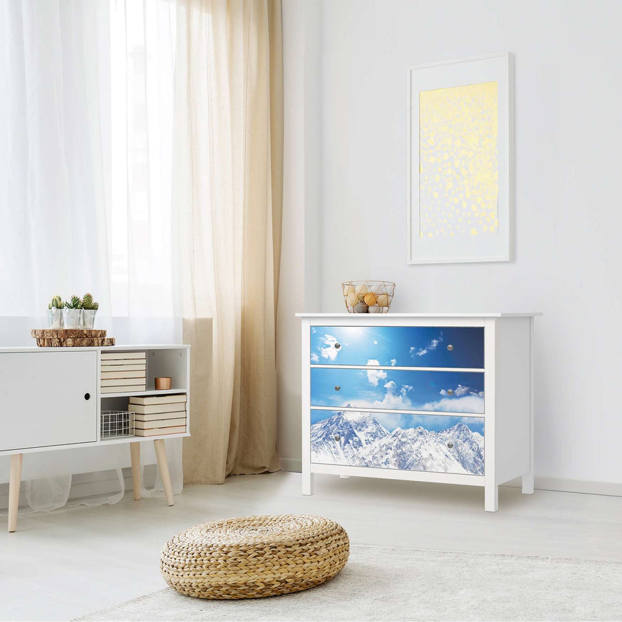 Möbelfolie Everest - IKEA Hemnes Kommode 3 Schubladen - Wohnzimmer