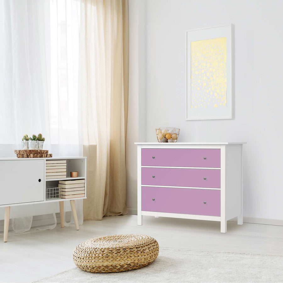 Möbelfolie Flieder Light - IKEA Hemnes Kommode 3 Schubladen - Wohnzimmer