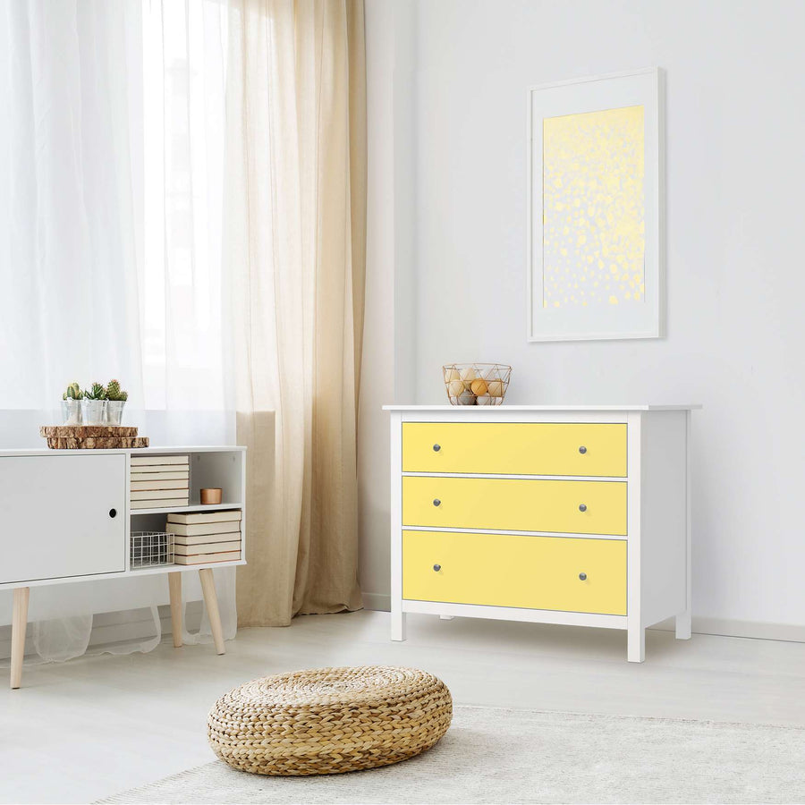 Möbelfolie Gelb Light - IKEA Hemnes Kommode 3 Schubladen - Wohnzimmer