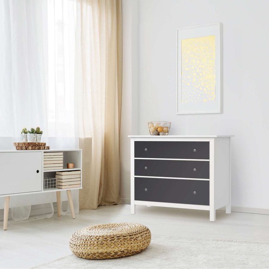 Möbelfolie Grau Dark - IKEA Hemnes Kommode 3 Schubladen - Wohnzimmer