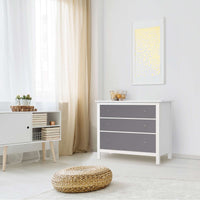 Möbelfolie Grau Light - IKEA Hemnes Kommode 3 Schubladen - Wohnzimmer