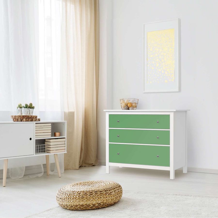 Möbelfolie Grün Light - IKEA Hemnes Kommode 3 Schubladen - Wohnzimmer