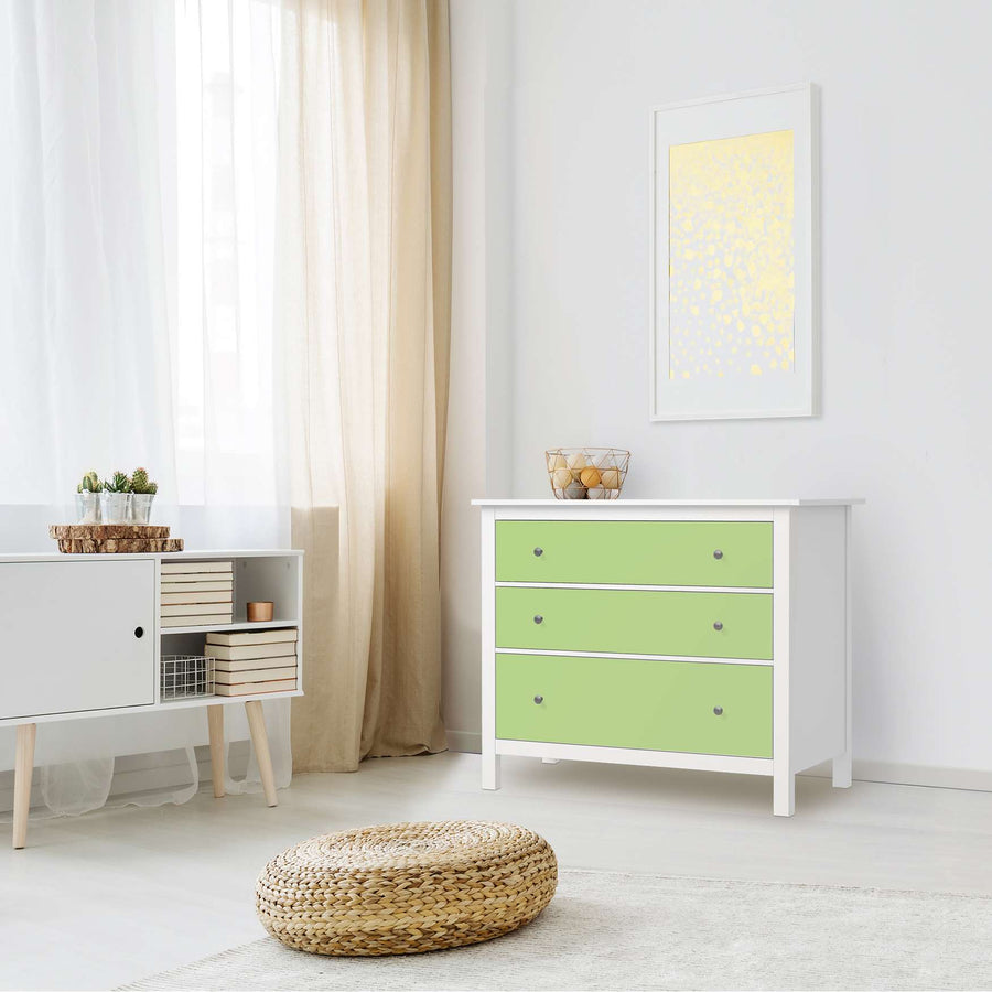 Möbelfolie Hellgrün Light - IKEA Hemnes Kommode 3 Schubladen - Wohnzimmer