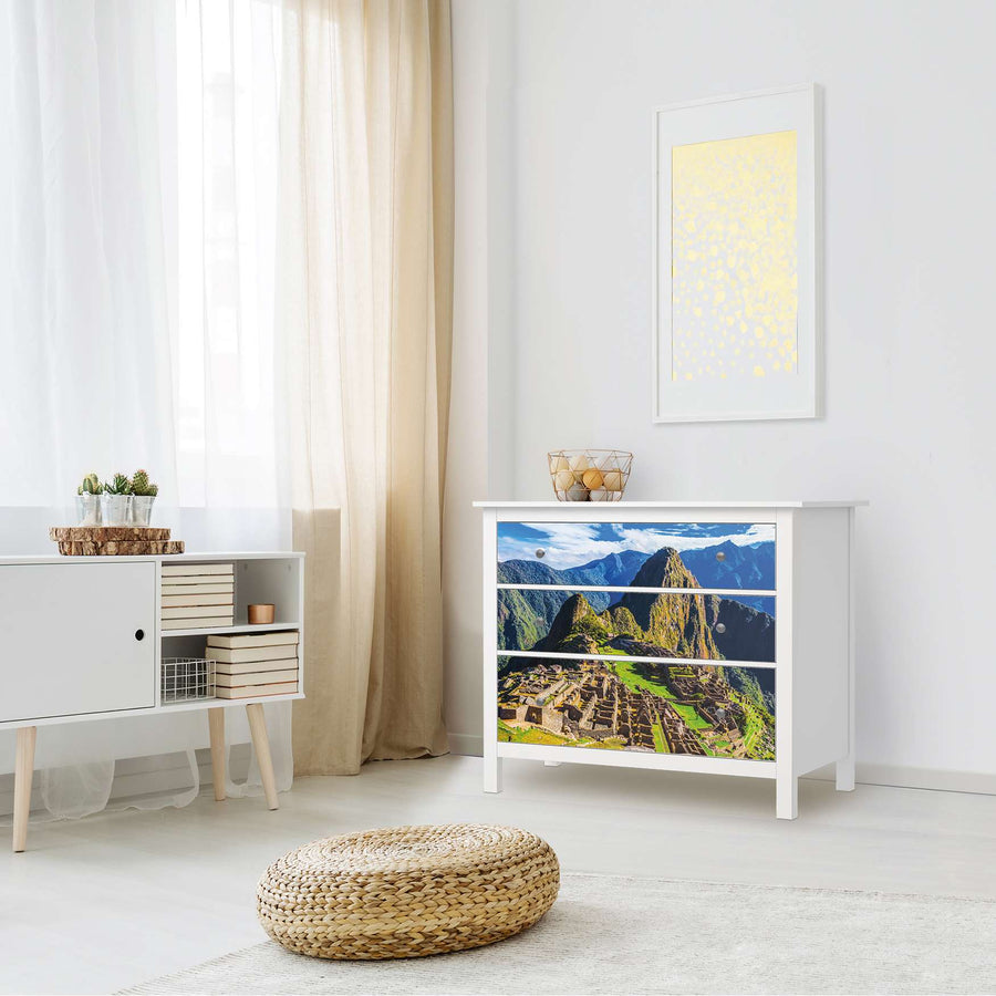 Möbelfolie Machu Picchu - IKEA Hemnes Kommode 3 Schubladen - Wohnzimmer
